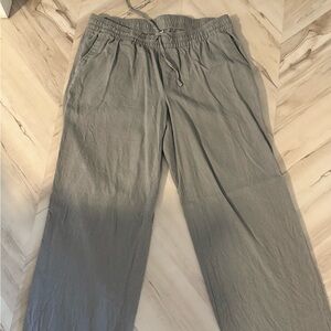 Old Navy Light Gray Drawstring linen Pants